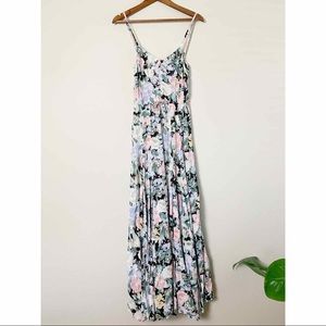 Auguste Pastel Floral Print Silk Maxi Dress